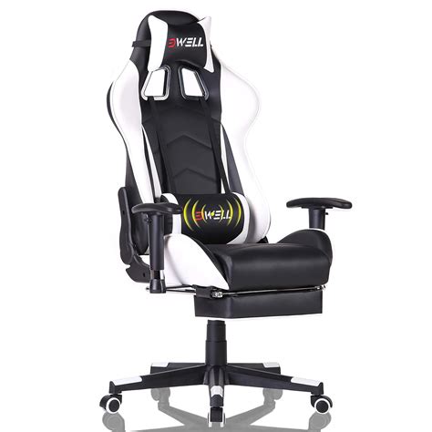 EDWELL Ergonomic Gaming Chair with Headrest and Lumbar Massage Support ...