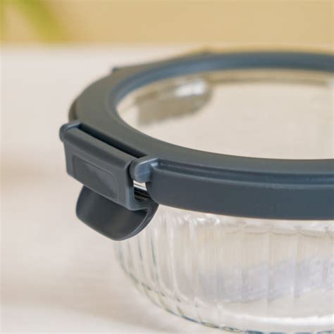 Small Airtight Glass Storage Containers Set Of 2 Fluted 400ml Online ...