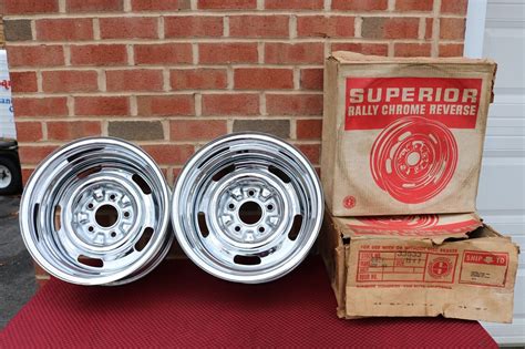 VINTAGE NOS SUPERIOR CHEVY CHROME REVERSE RALLY WHEELS 15X7 CAMARO CHEVELLE VET Parts for Sale ...