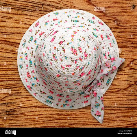 Female sun hat with a bow closeup Stock Photo - Alamy