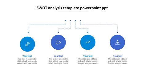 SWOT Analysis Template PowerPoint PPT-Four Node