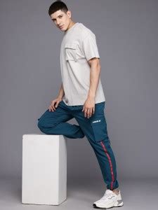 HRX by Hrithik Roshan Colorblock Men Blue Track Pants - Buy HRX by ...