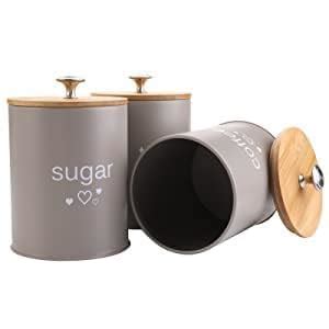 Buy SWIZ INTERNATIONAL Metal Airtight tea coffee sugar containers for ...