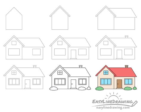 Image result for Step by Step Drawing Houses