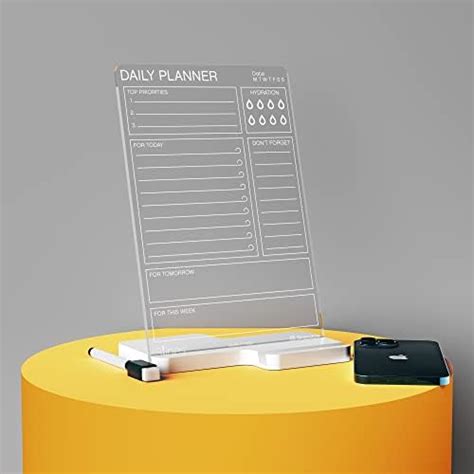3 Lines Clarity+ 'Daily Planner Top Priorities' Acrylic Board for Desk ...