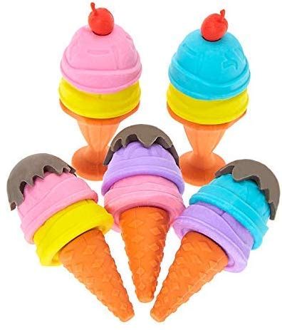 ak store cute creative 3d ice cream cone design non-toxic rubber pencil ...