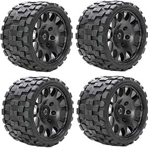 Powerhobby Scorpion Belted Monster Truck RC Tires/Wheels w 17mm Hex (4 ...