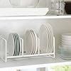 NAOE Steel Plate Rack with Three Partitions (13 X 6 X 6 in)(White ...