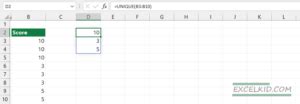 Excel Unique Function 的图像结果