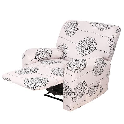 House of Quirk Recliner Slipcover 4 Pieces Stretch Printed Chair Covers ...