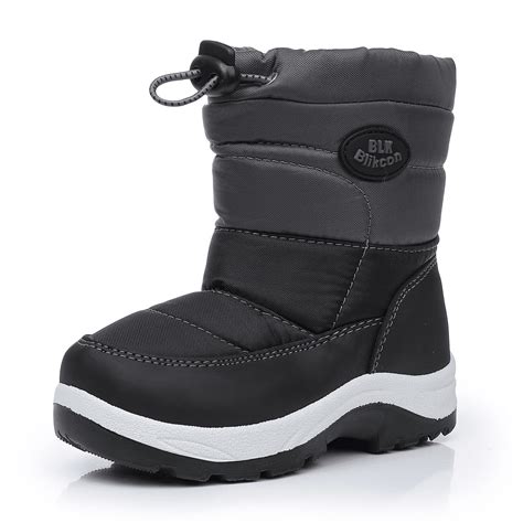Blikcon Kids Snow Boots Boys Girls Lightweight Slip Resistant ...