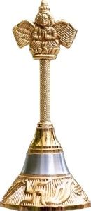 AROHA Crafted Pooja Mandir Hand Bell, Designer Garuda Ghanti (Height 4. ...