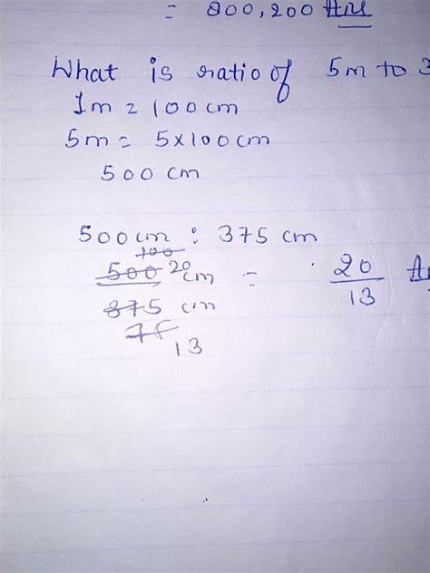 Wat is ratio of 5m to 375cm - Brainly.in
