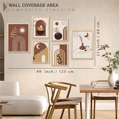 Modern Boho Art Paintings with Frame for Living Room Bedroom Home and ...