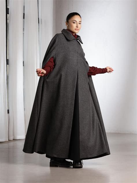 Wool Cloak, Wool Cape Coat, Long Winter Cape, Maxi Coat Women - Etsy