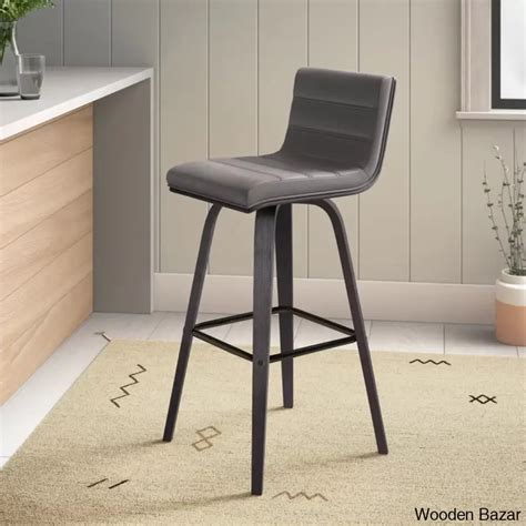 Hiramc Solid Wood Swivel Bar & Counter Stool | Wooden Bazar