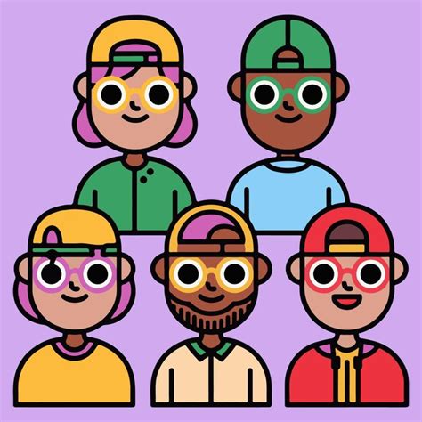 Vibrant and playful user profile icon set in a cartoonstyle ...