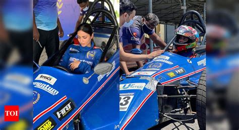 Nivetha Pethuraj wears race suit, takes car out for a spin on track ...