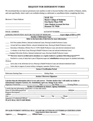 Fillable Online ecsi REQUEST FOR DEFERMENT FORM - ECSI - ecsi Fax Email ...