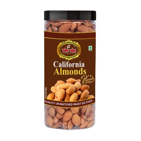 YUM YUM 100% Natural Premium California Almonds 500 g Jar | Premium ...
