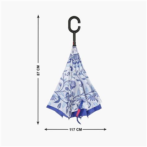Buy INDIA CIRCUS Blaue Blume Printed Reversible Umbrella from India ...