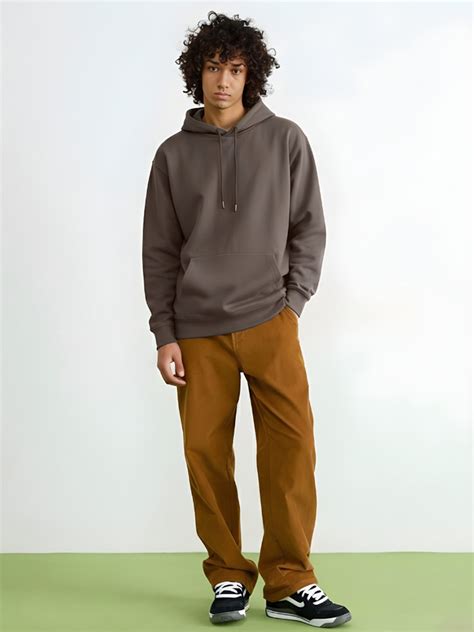 Olive Green Solid Men Drop Shoulder Premium Terry Hoodie | PRONK – pronk.in