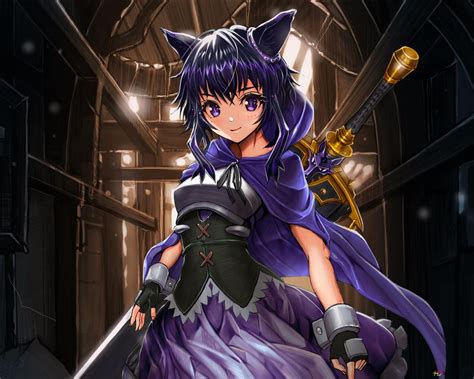 Anime Girl With Purple Hair