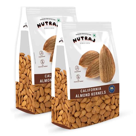 Nutraj Premium Raw California Almonds Whole Value Pouch Pack 2 Kg | 100 ...