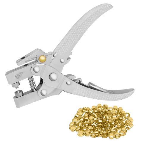 Eyelet Hole Punch Pliers Set with 100 Eyelets by Kurtzy - Metal Eyelets ...