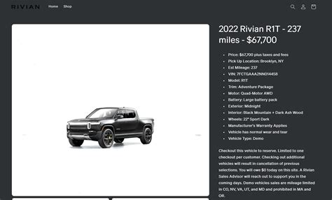 I wish I had a reason to buy this sweeet sweet direct from Rivian Demo 2022 Stealth ...