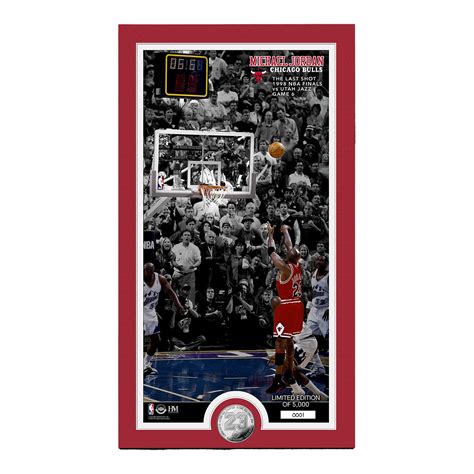 Chicago Bulls Michael Jordan The Last Shot 98 Finals Silver Coin Photo ...
