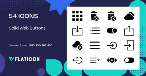 Solid Web Buttons Icon Pack | Filled | 54 .SVG Icons