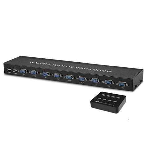 TNP 8 Port USB 2.0 KVM Switch Manual Selector Rack Mount Metal Box ...