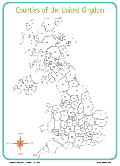 Map Of Uk Counties Printable