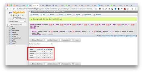 SQL Display in Database 的图像结果