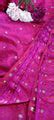 Pink Shot Handloom Banarasi Silk Tanchui Fabric: Exquisite 1 Mtr Length
