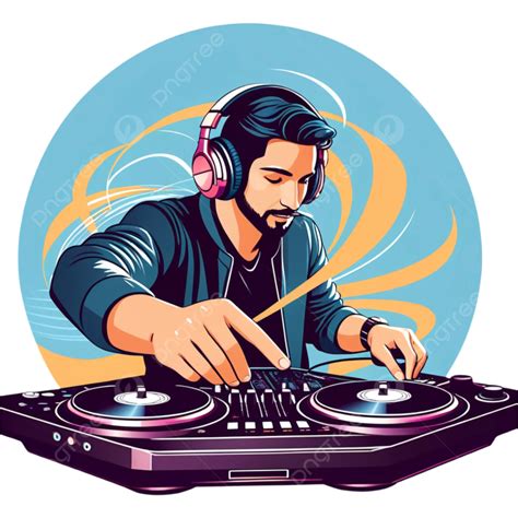 Disc Jockey With Headphones, Illustration, Element, Music PNG ...