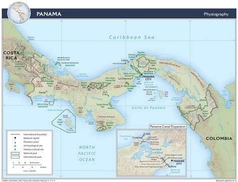 Panama geographical map