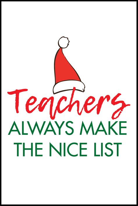 Free Printable Teacher Thank You Christmas Cards • Rose Clearfield