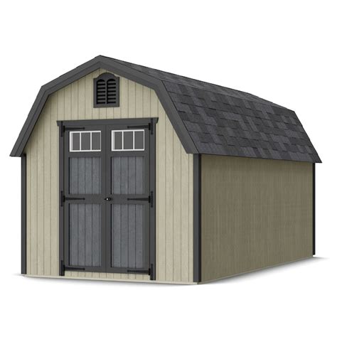 Little Cottage Co Colonial Greenfield 8-ft x 16-ft Wood Outdoor Storage ...
