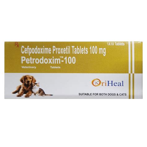 Buy Oriheal Petrodoxim 100mg (Cefpodoxime Proxetil) Tablet for Dogs and ...
