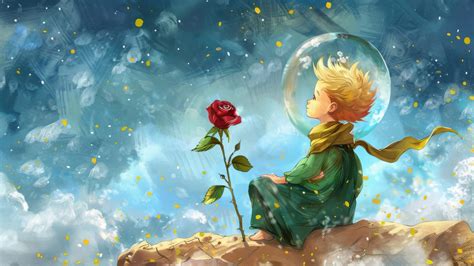 Papel de Parede 4K HD: A Aquarela Naif do Pequeno Príncipe e Sua Rosa