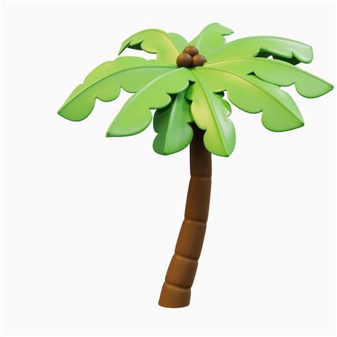 Imagem de renderização 3D coqueiro ou palmeira bom para o tema da praia ...