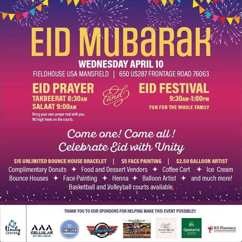 Eid Prayer and Festival , Fieldhouse USA Mansfield, 10 April 2024 ...