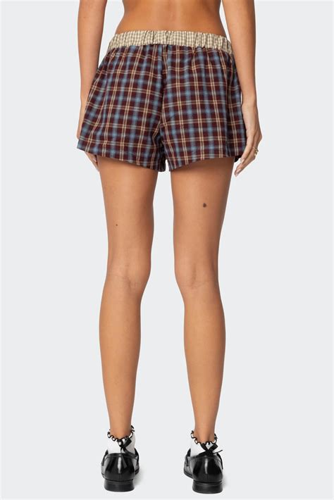 Mixed Plaid Boxer Shorts – edikted