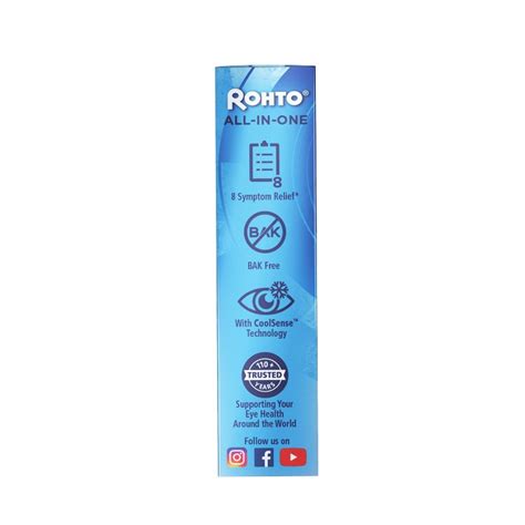 Buy Rohto Ice All-in-one Multi-Symptom Relief Cooling Eye Drops - 0.4oz ...