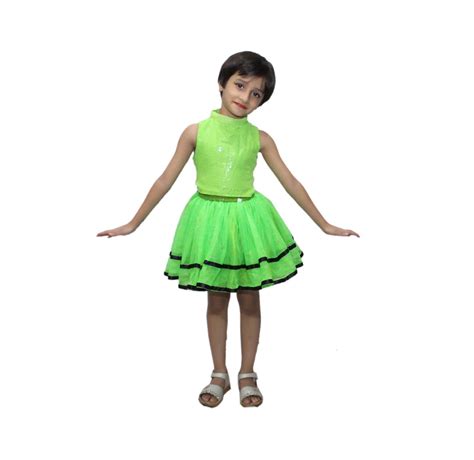 Kaku Fancy Dresses Tu Tu Skirt Costume -Green, 3-4 Years, For Girls ...