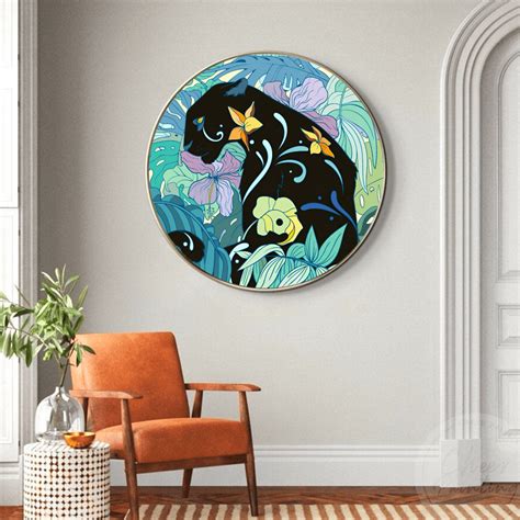 Shop Panther Round Canvas Wall Art - Quirky Home Decor – Aesthesy