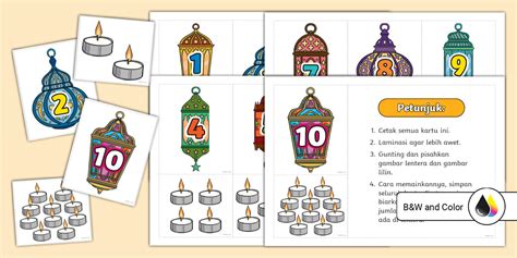 Permainan Mencocokkan Angka Lentera Ramadan (teacher made)