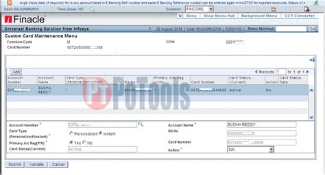 Procedure to block / hot listing POSB ATM card in DOP Finacle